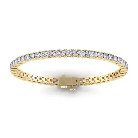 14K & 18K Gold Diamond Large Tennis Bracelet 6.95 ct & Up, 4-prong setting, Lab Grown