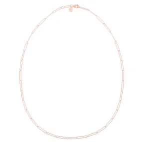 14K Rose Gold 2.7mm Lungo Paperclip Necklace - 18"