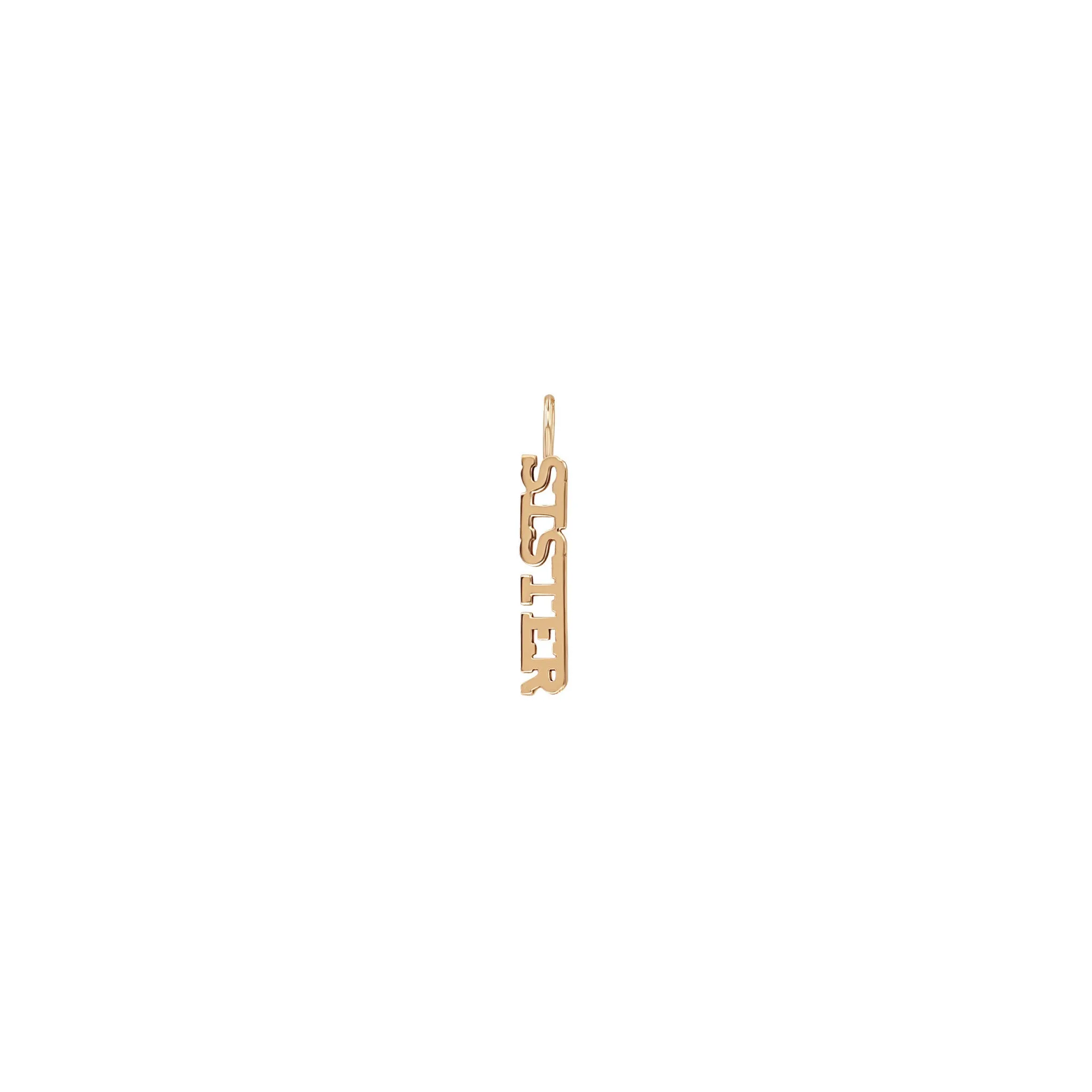 14k Single Itty Bitty SISTER Charm