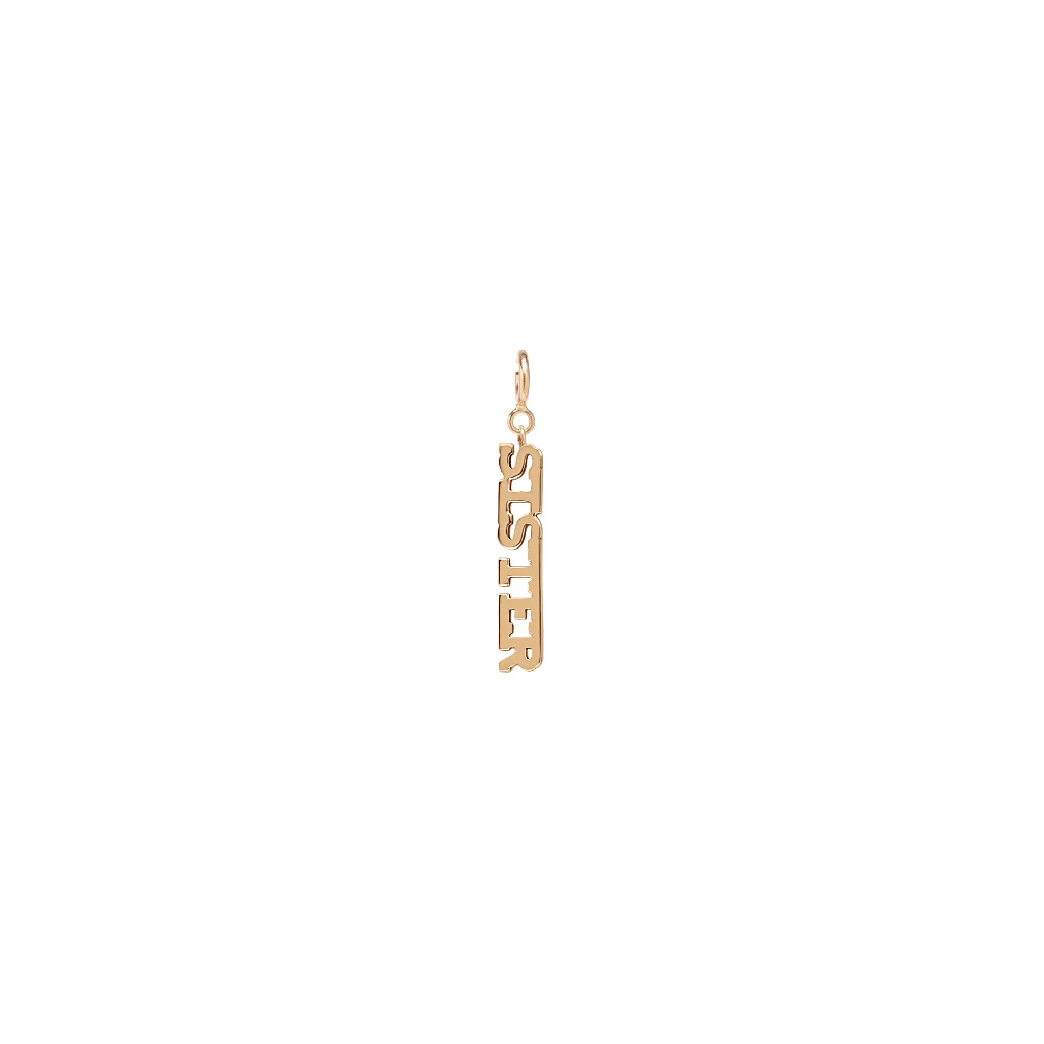 14k Single Itty Bitty SISTER Charm