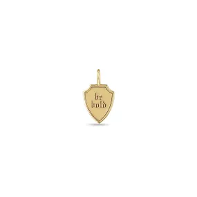 14k Single Small be bold Shield Charm Pendant