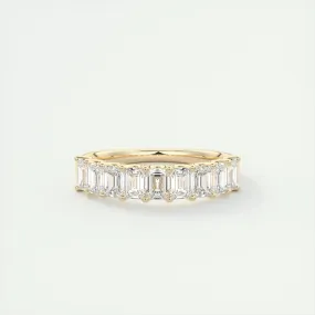 1.80 Emerald Cut Half Eternity Moissanite Bridal Wedding Band