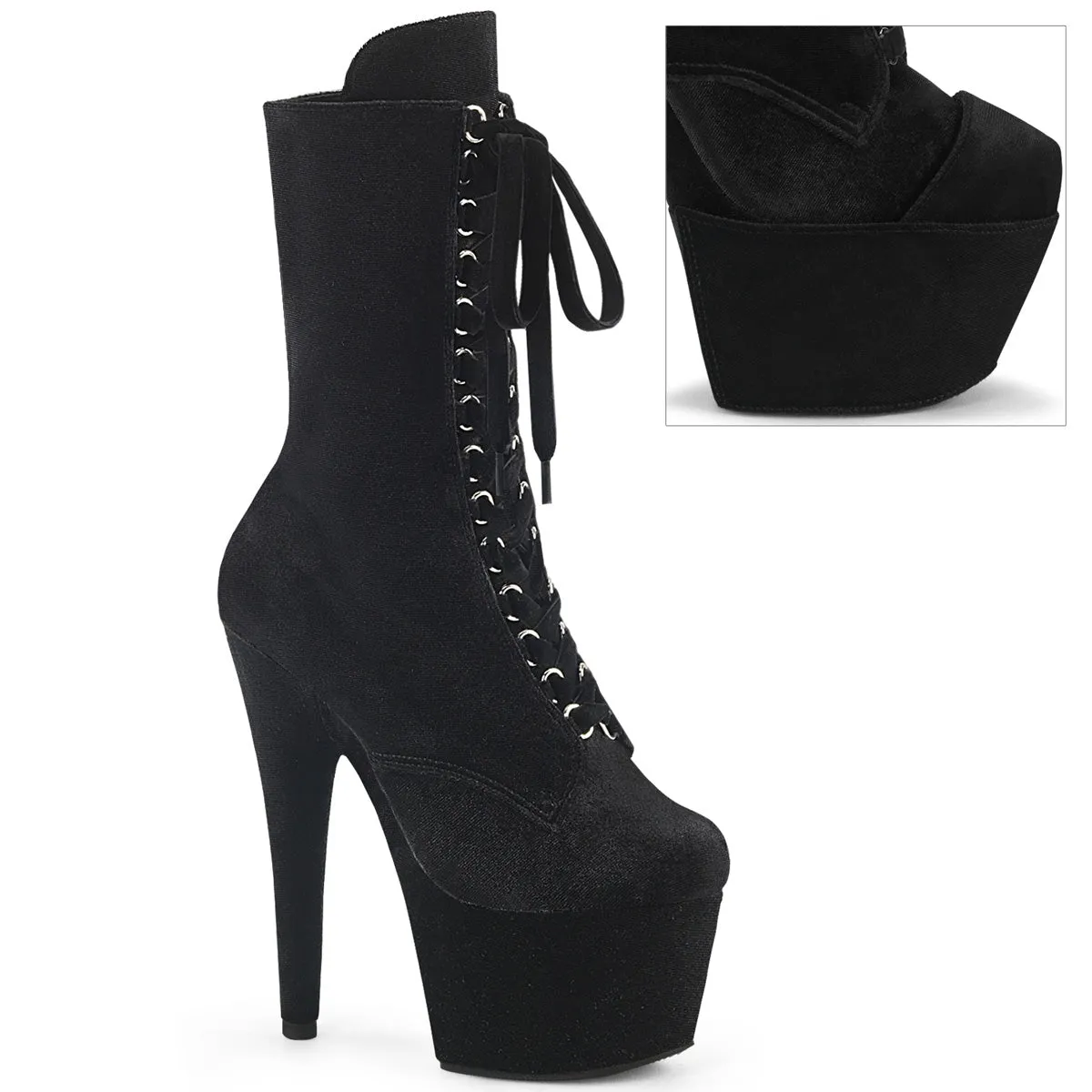 7 Inch Heel ADORE-1045VEL Black Velvet