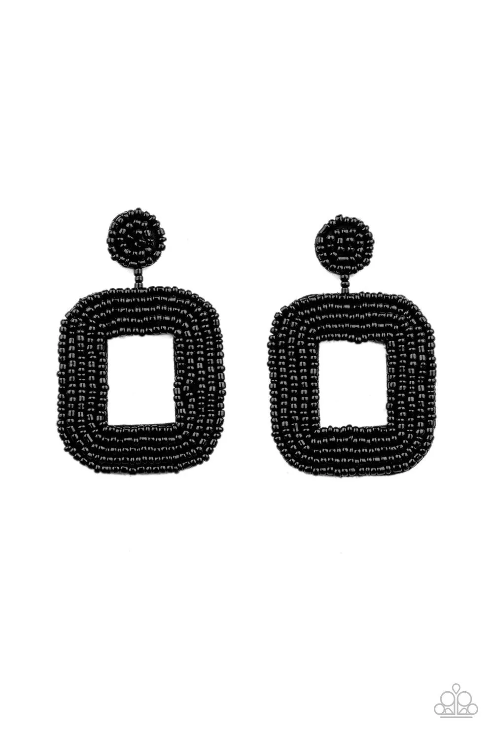 Beaded Bella Black Seed Bead Earrings - Paparazzi Accessories