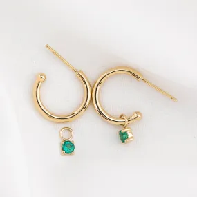 Birthstone Hoop Earrings