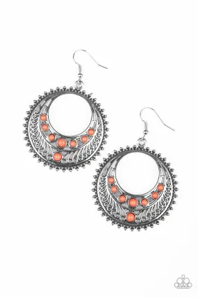 Boho Bliss Coral and Silver Earrings - Paparazzi Accessories