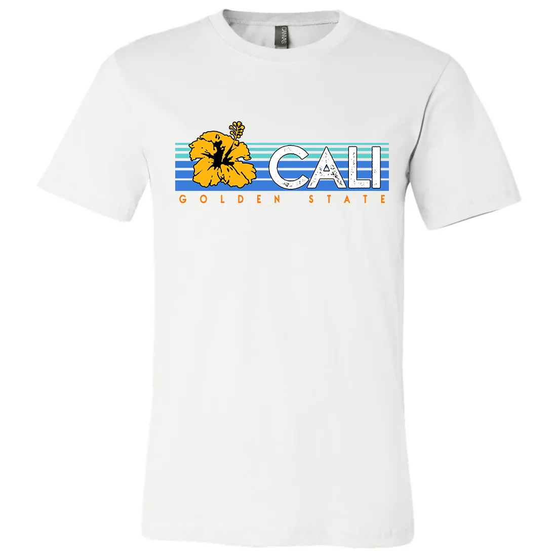 Cali Golden State Hibiscus Asst Colors Mens Lightweight Fitted T-Shirt/tee