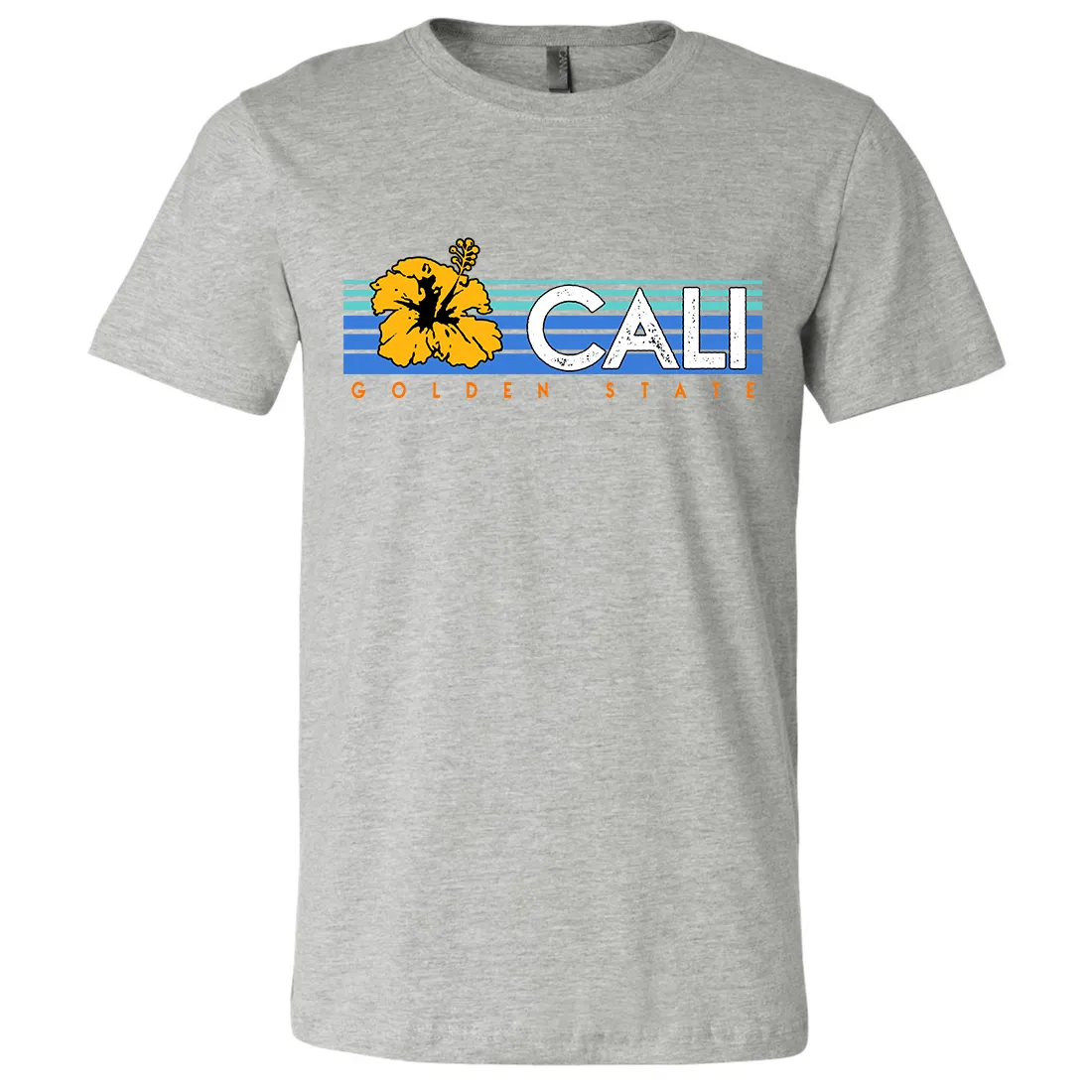 Cali Golden State Hibiscus Asst Colors Mens Lightweight Fitted T-Shirt/tee