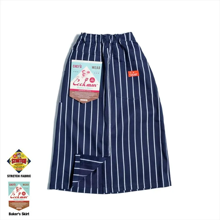 Cookman Baker's Skirt - Stripe : Navy