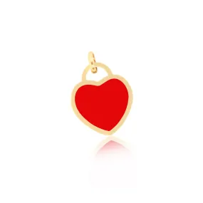 Coral Heart Padlock Charm