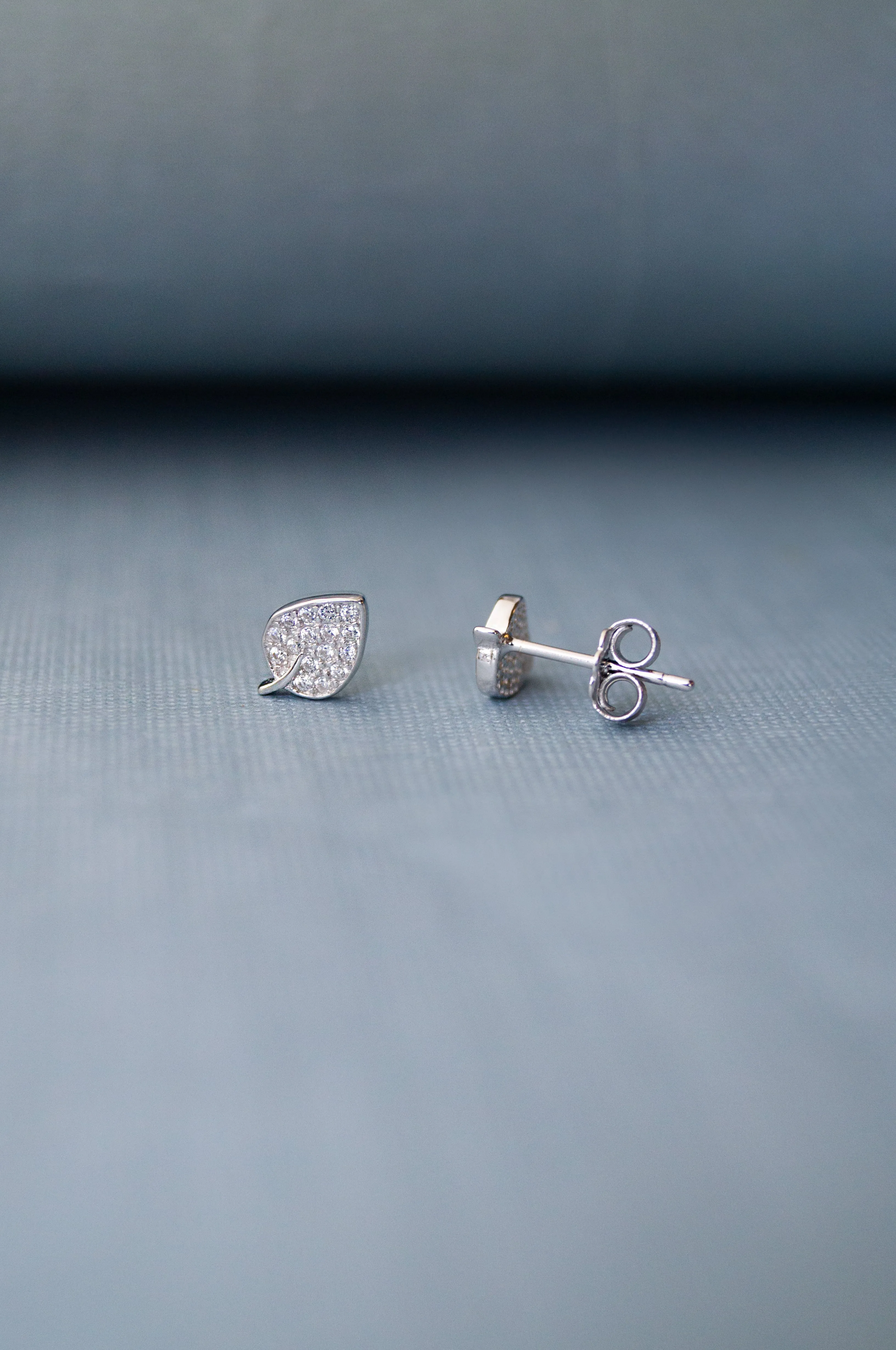 Dainty Leaf Sterling Silver Earrings