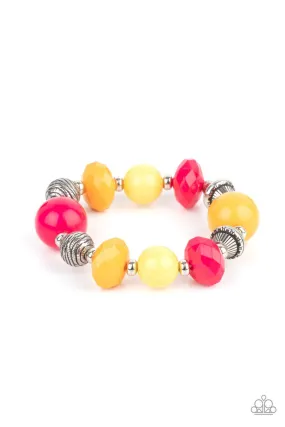 Day Trip Discovery Multi Pink and Yellow Bracelet - Paparazzi Accessories