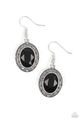 East Side Etiquette Black Rhinestone Earrings - Paparazzi Accessories