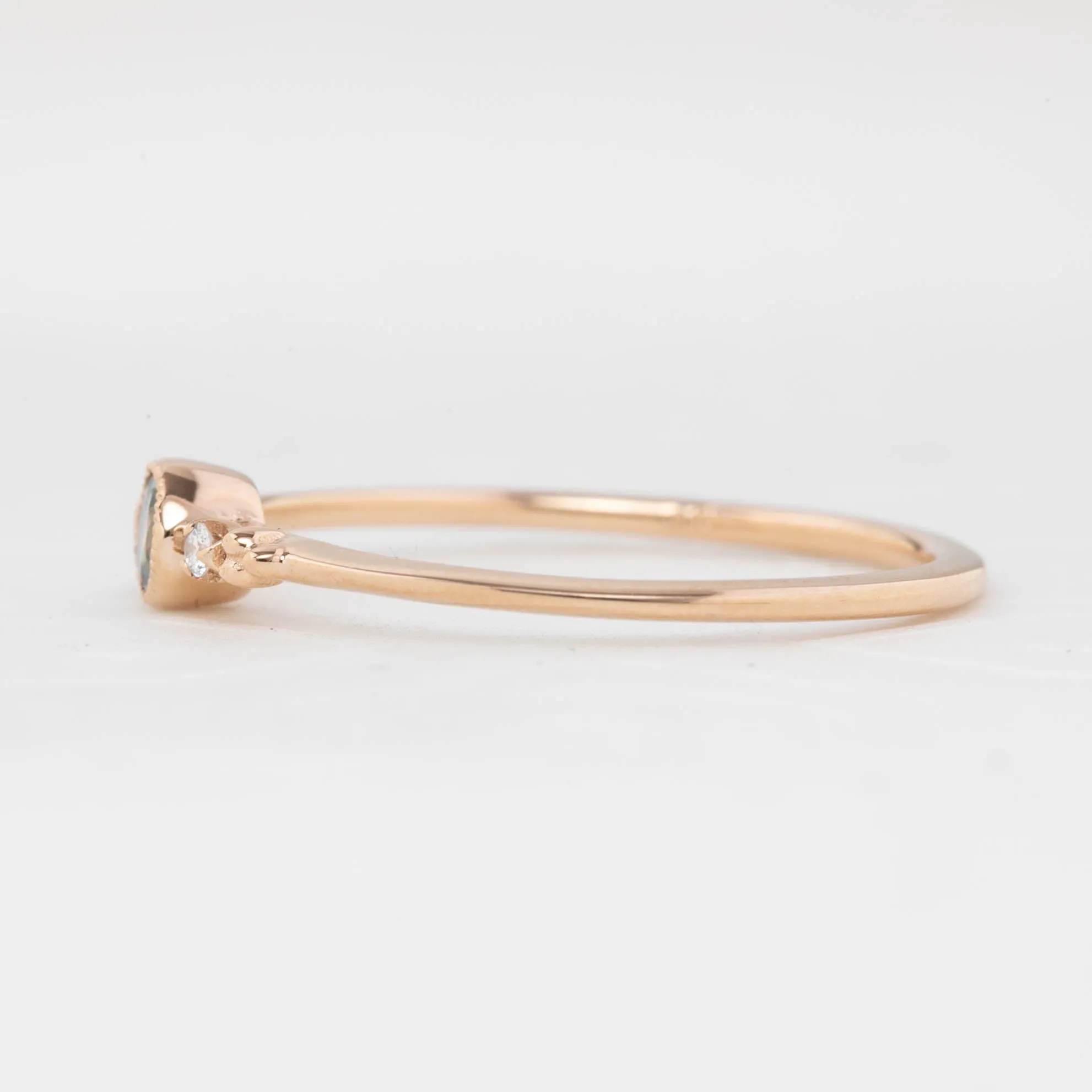 Estel Ring - 3.25mm 0.20ct Light Blue Montana Sapphire, 14k Rose Gold