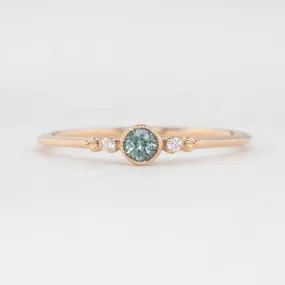 Estel Ring - 3.25mm 0.20ct Light Blue Montana Sapphire, 14k Rose Gold