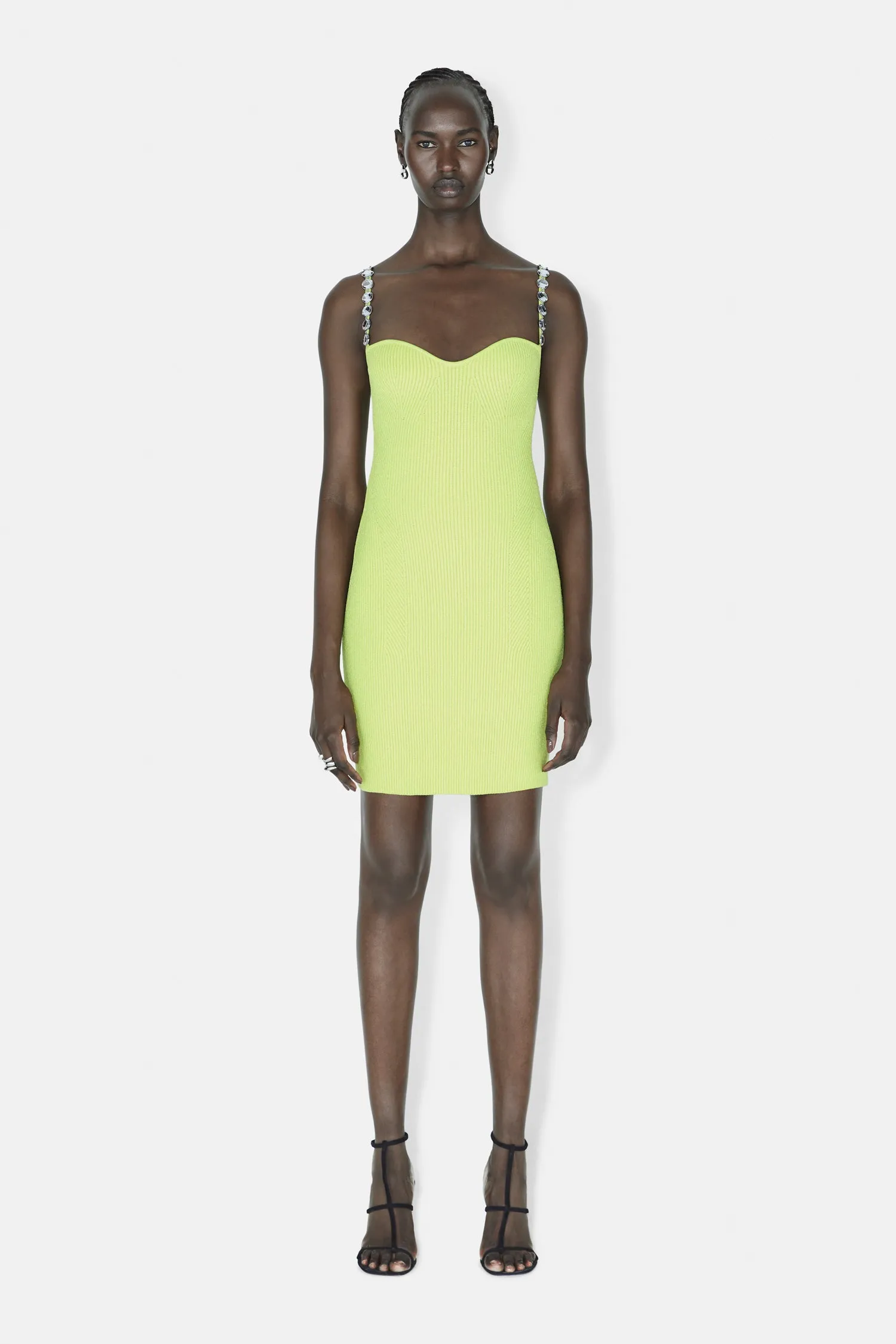 Globe Chain Wave Mini Dress - Lime