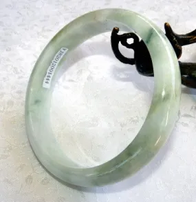 Green Veins Burmese Jadeite Bangle Bracelet Large/Men's 73 mm Grade A   Certificate (Y1444)