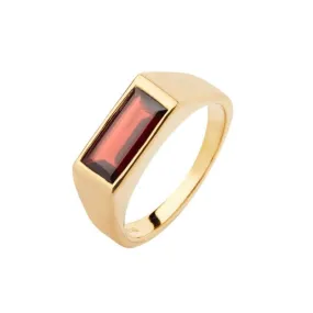 Harald Ring Garnet, High Polished Gold