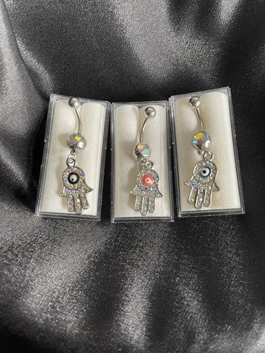 Hasma Centered Eye Navel Belly Button Ring