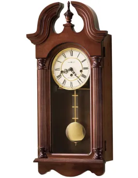 Howard Miller David Pendulum Wall Clock - Chiming - Key Wound - Windsor Cherry