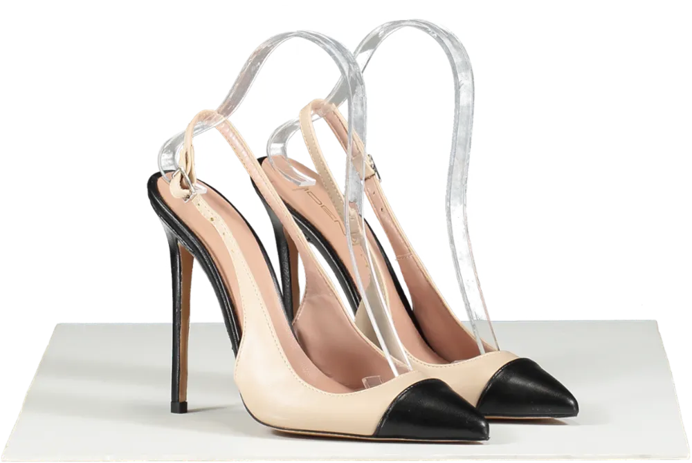 Identita Nude And Black Pointed Toe Silngbacks UK 4 EU 37 👠