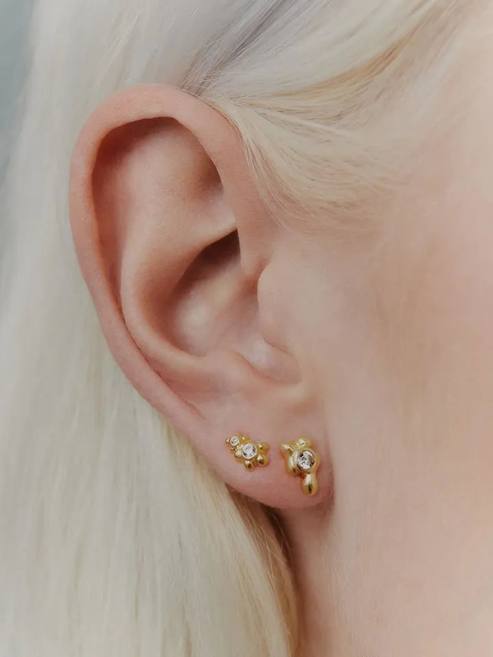 Maria Black Iris Stud Goldplated