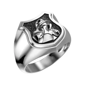 Medieval Knight Men's Ring Silver 925