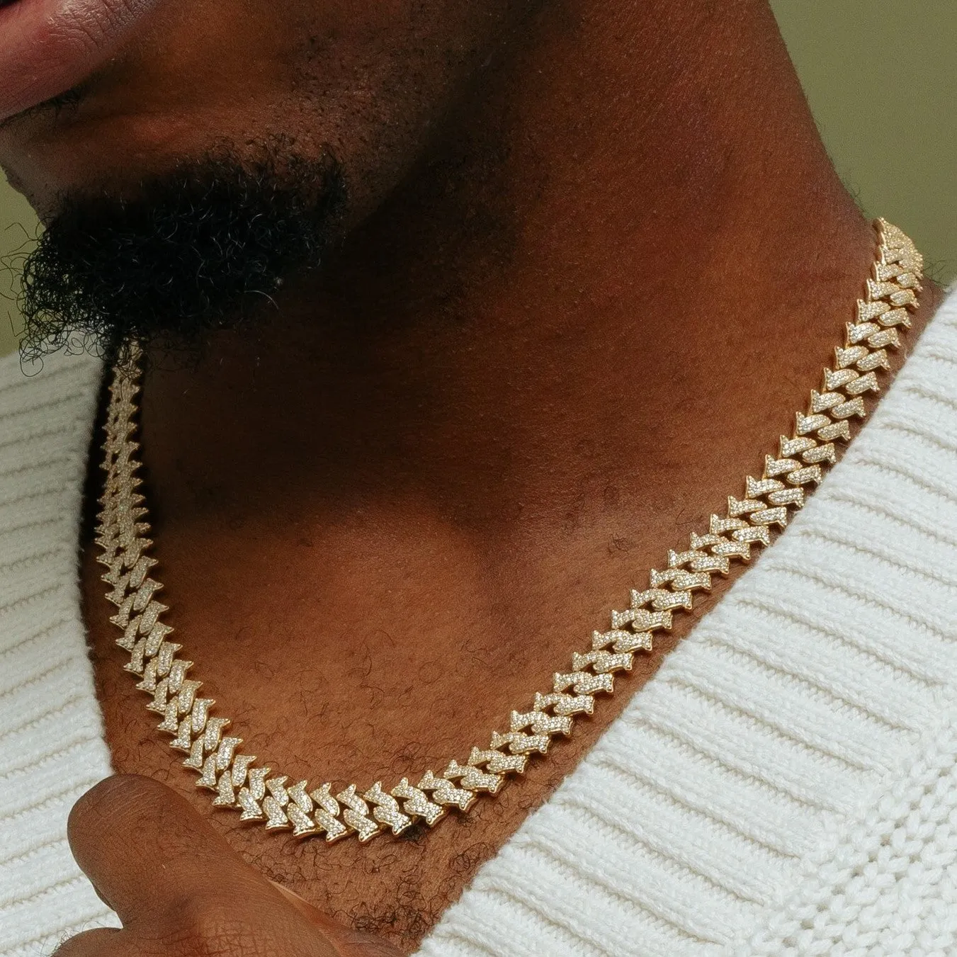 Men's Iced Spiked Cuban Chain