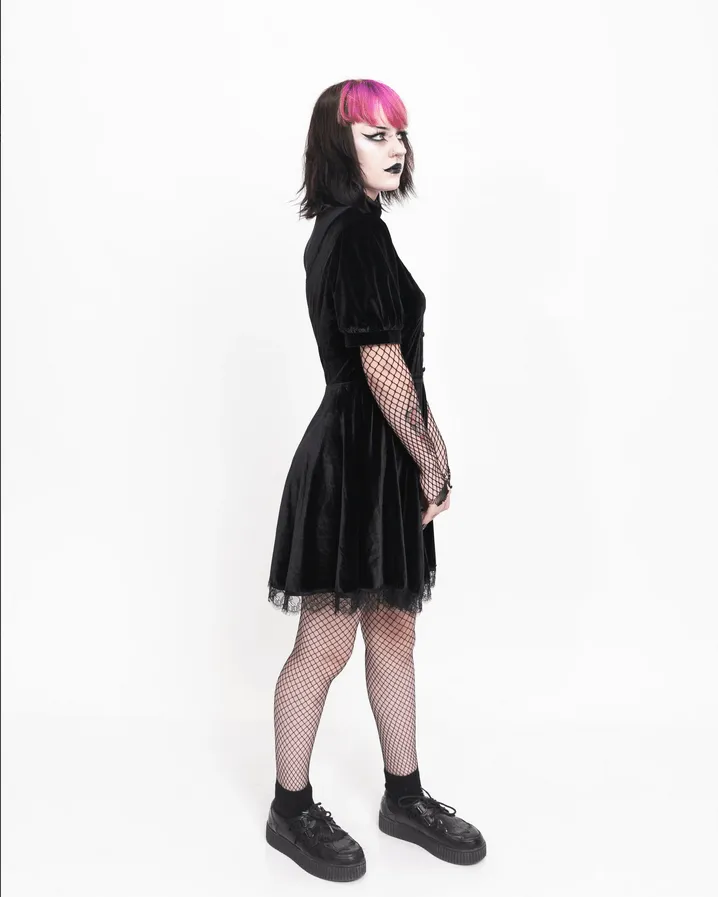 Modern Victorian Style Goth Velvet Dress