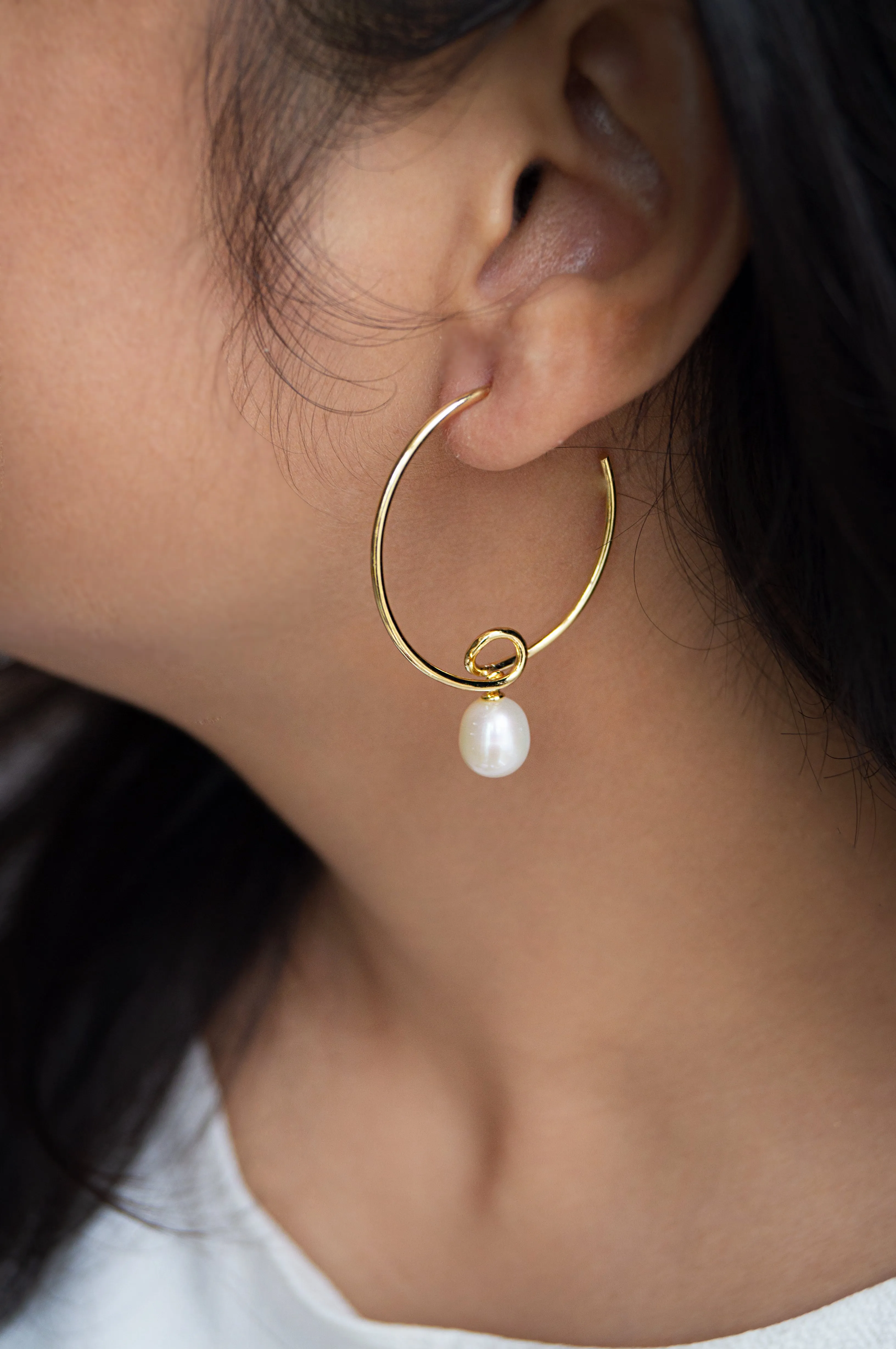 Oh-So-Pretty Gold Plated Sterling Silver French Hoop Earrings