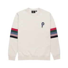 Parra Bird Face Font Sleeve Stripes Sweatshirts - White