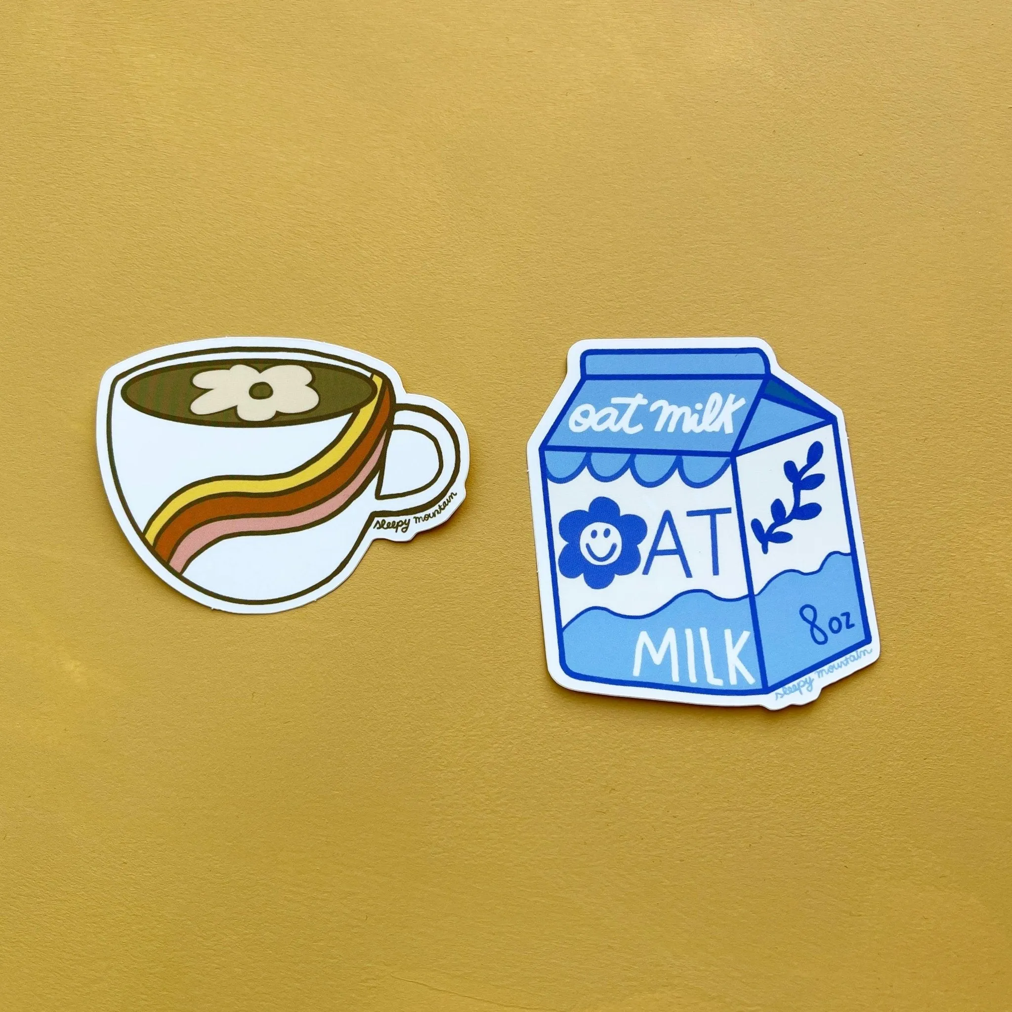 Rainbow Mug Daisy Latte Sticker