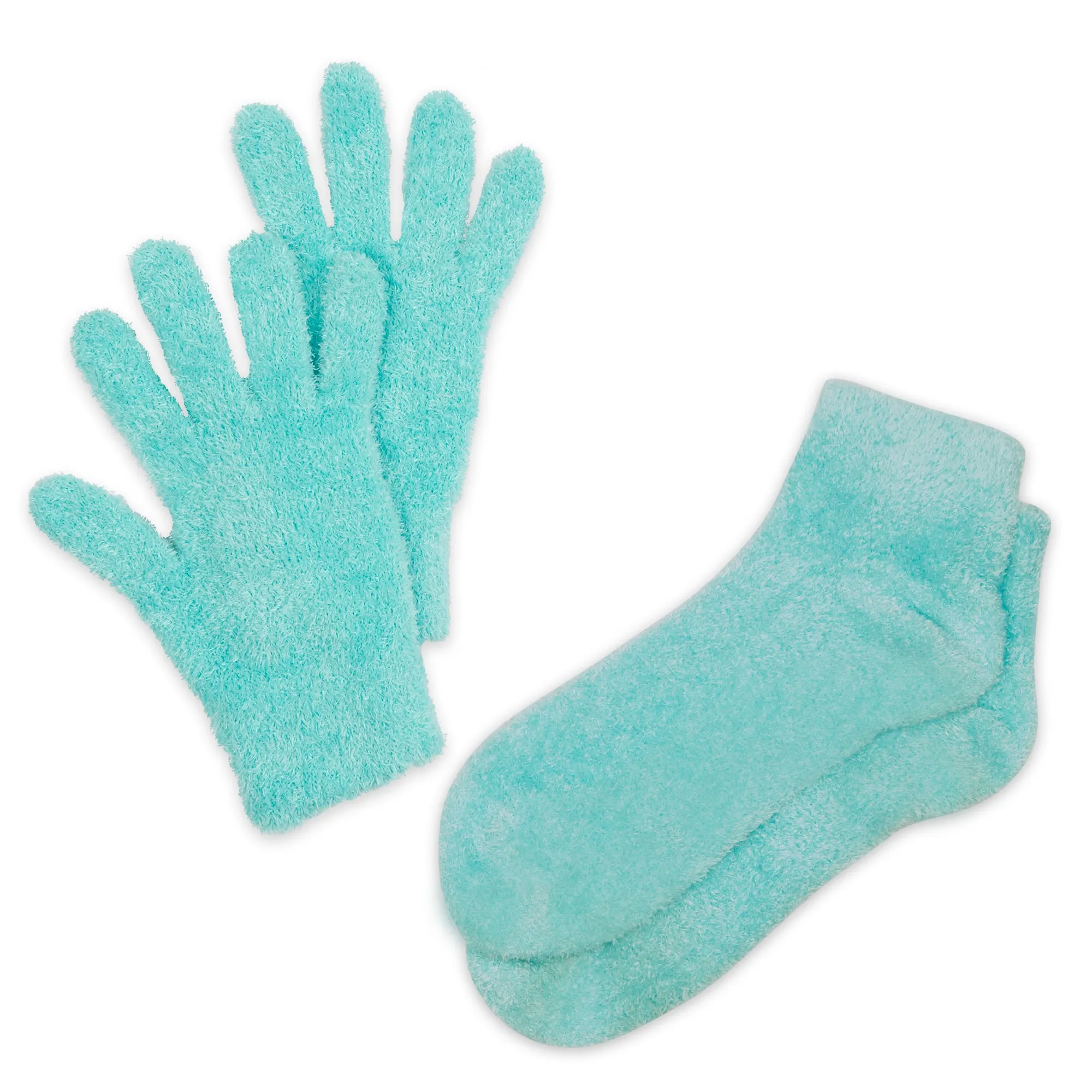 Spa Socks And Gloves Set - Aloe Infused - Teal