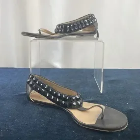 Valentino Black Beaded Ankle Strap Sandals