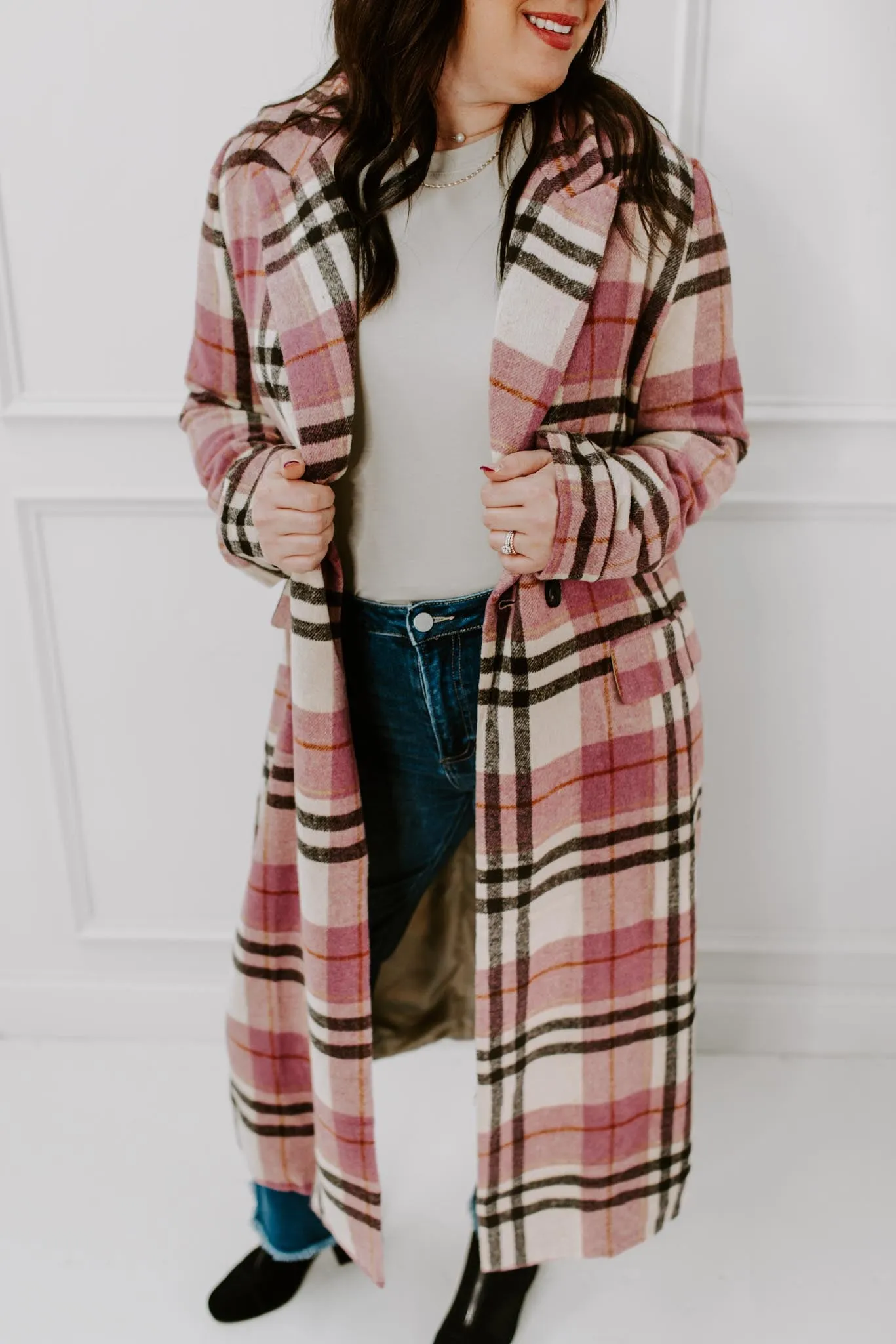 Winding Roads Plaid Midi Coat